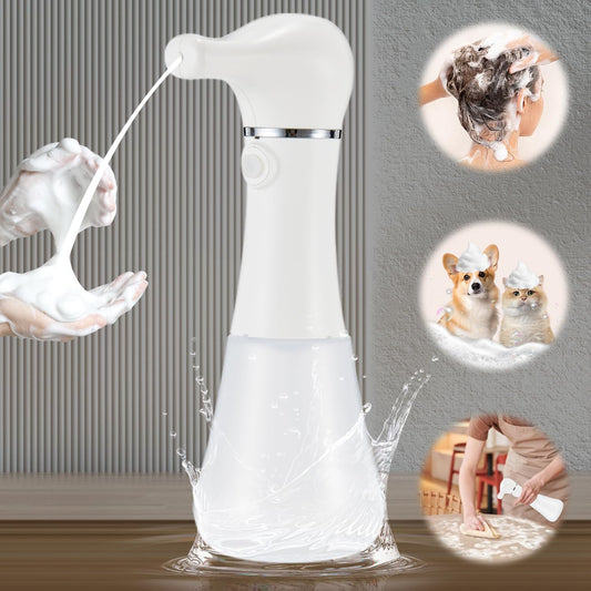 Electric Foaming Soap DispenserIPX7 Dog Shampoo Sprayer400ML Capacity Pet Shower Bath Supplies Automatic Foaming Machine for Dog Deep CleaningKitchen Dish WashBathroom Floor WashWindow Cleaning