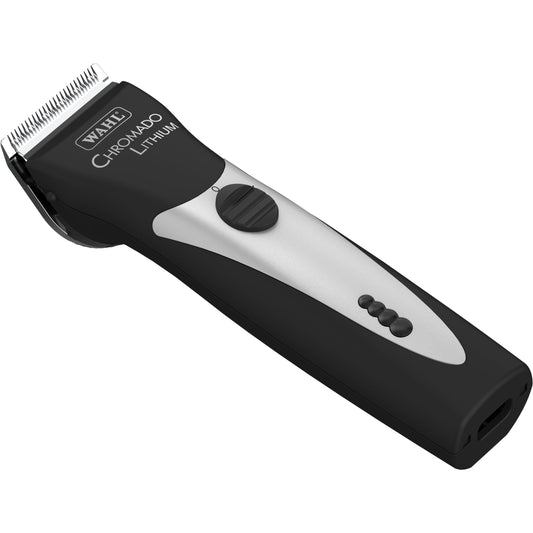 Wahl Professional Animal Chromado Lithium Pet Dog Cat & Horse Corded/Cordless Clipper Kit (#41871-0434) - Dog Cat & Horse Grooming Supplies - Cord/Cordless - Pet Clippers - Black & Silver