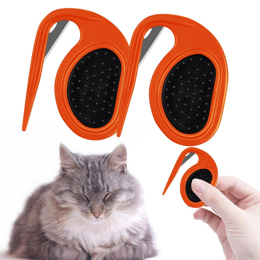 BLVB 2 Pcs Knotting Comb for Cats Dogs Pet Dog Shedding Brush Pet Grooming Supplies for Removing Tangled and Grooming Loose Knotted Hair Orange