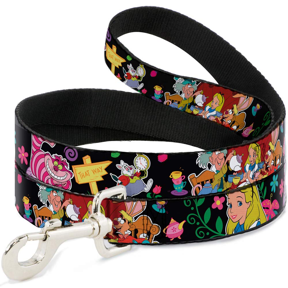 Buckle-Down Pet Leash - Alices Encounters in Wonderland - 4 Feet Long - 1" Wide