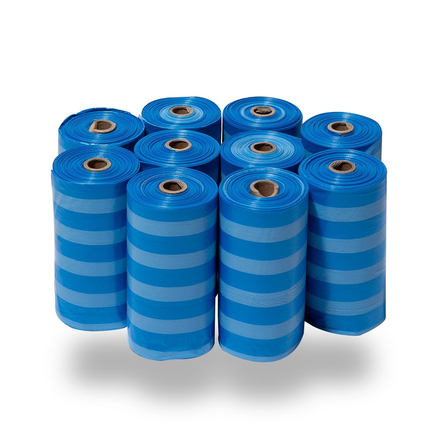 Best Pet Supplies Dog Poop Bags (150 Bags) for Waste Refuse Cleanup Doggy Roll Replacements for Outdoor Puppy Walking and Travel Leak Proof and Tear Resistant Thick Plastic - Blue Strips