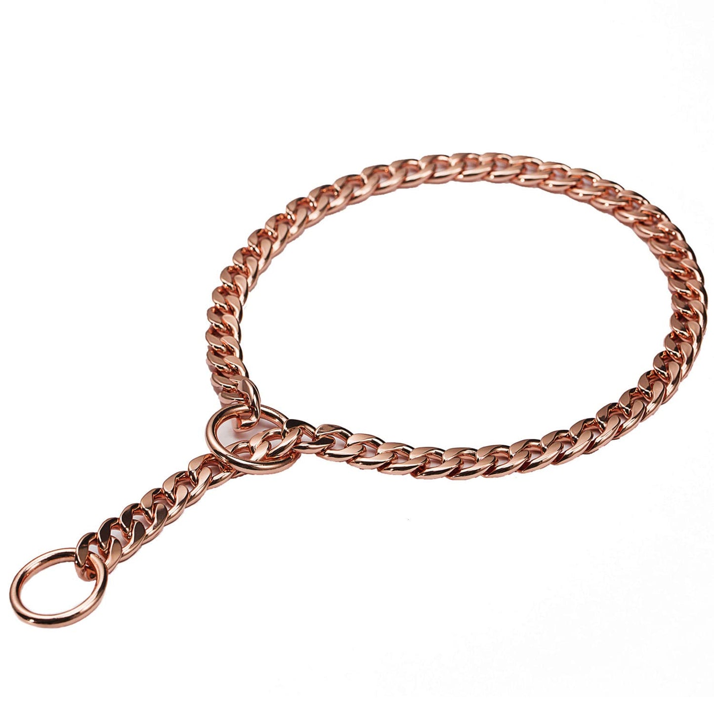 Stainless Steel P Chock Metal Chain -JYHY Dog Necklace Collars Walking Training Pet Supplies for Small Medium Large Dogs (24" (Fits Neck 20" to 22") Rose Gold)